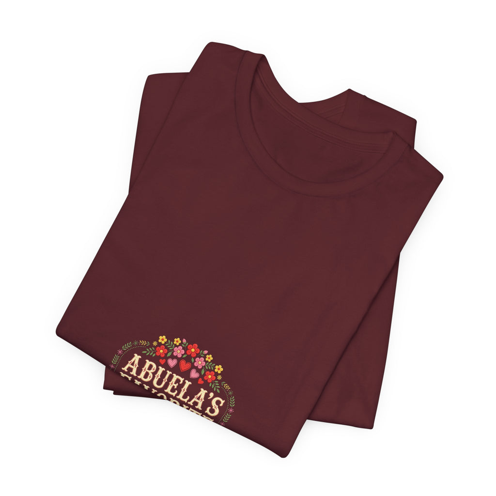 Abuela's Favorite Shirt, Mexican Embroidery Floral Tee, Latina Grandma Gift, Orgullo Latino Shirt
