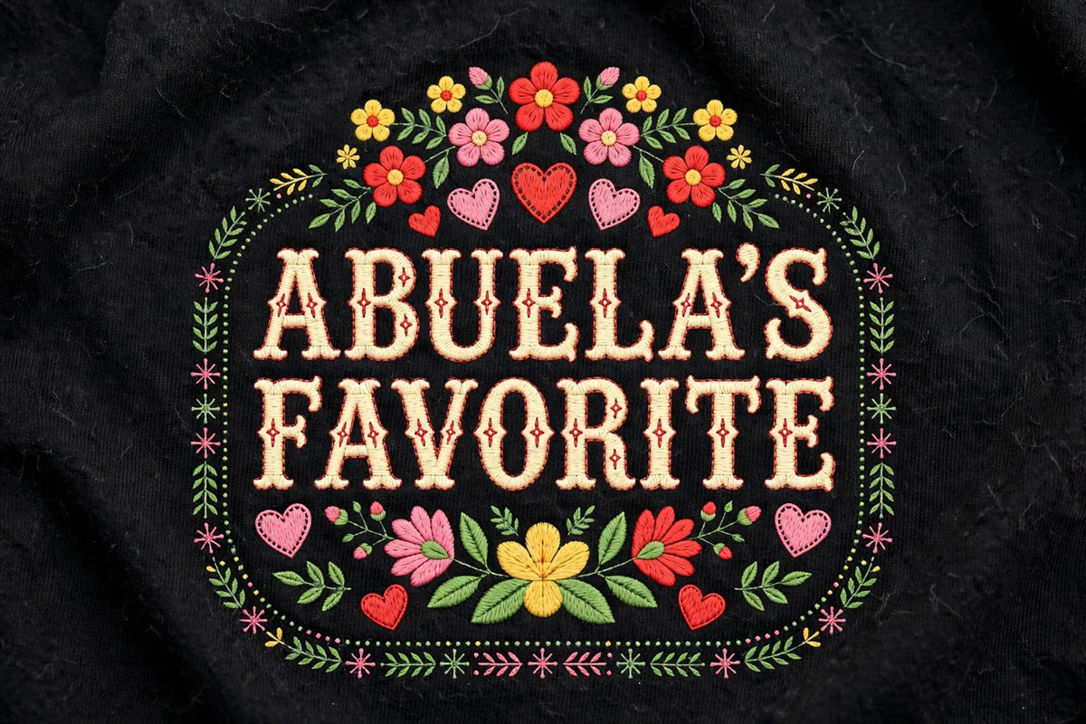 Abuela's Favorite Shirt, Mexican Embroidery Floral Tee, Latina Grandma Gift, Orgullo Latino Shirt