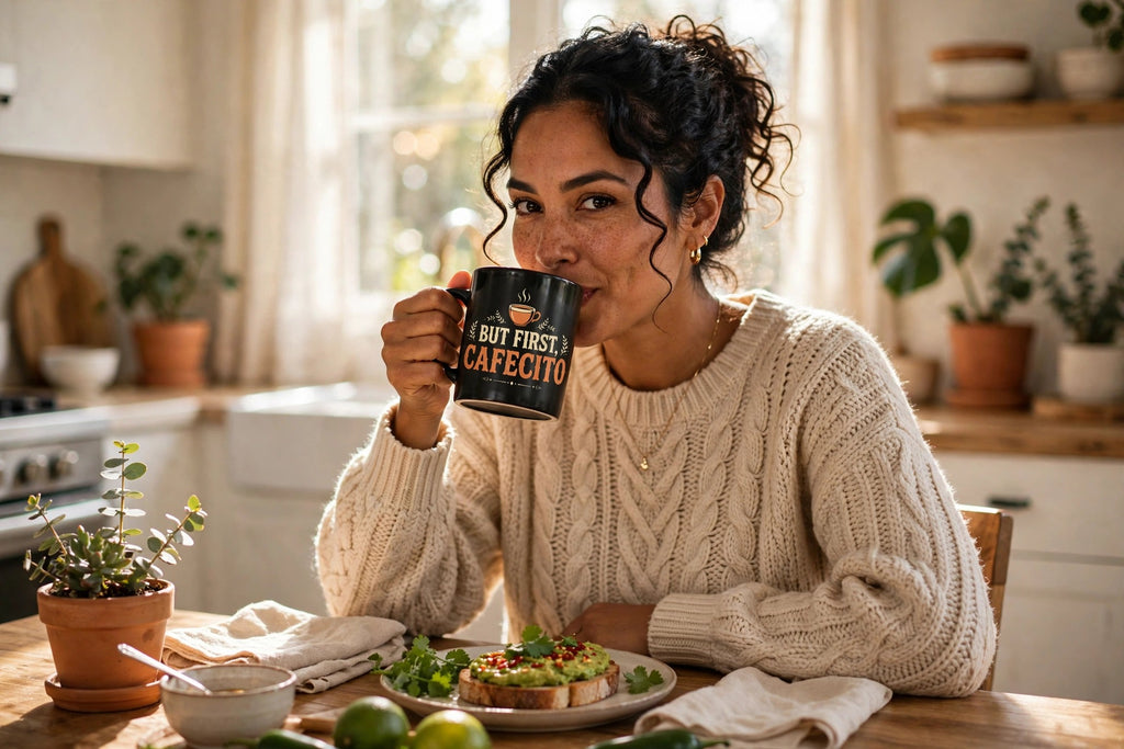 But First, Cafecito Mug | Taza Negra Latina Divertida