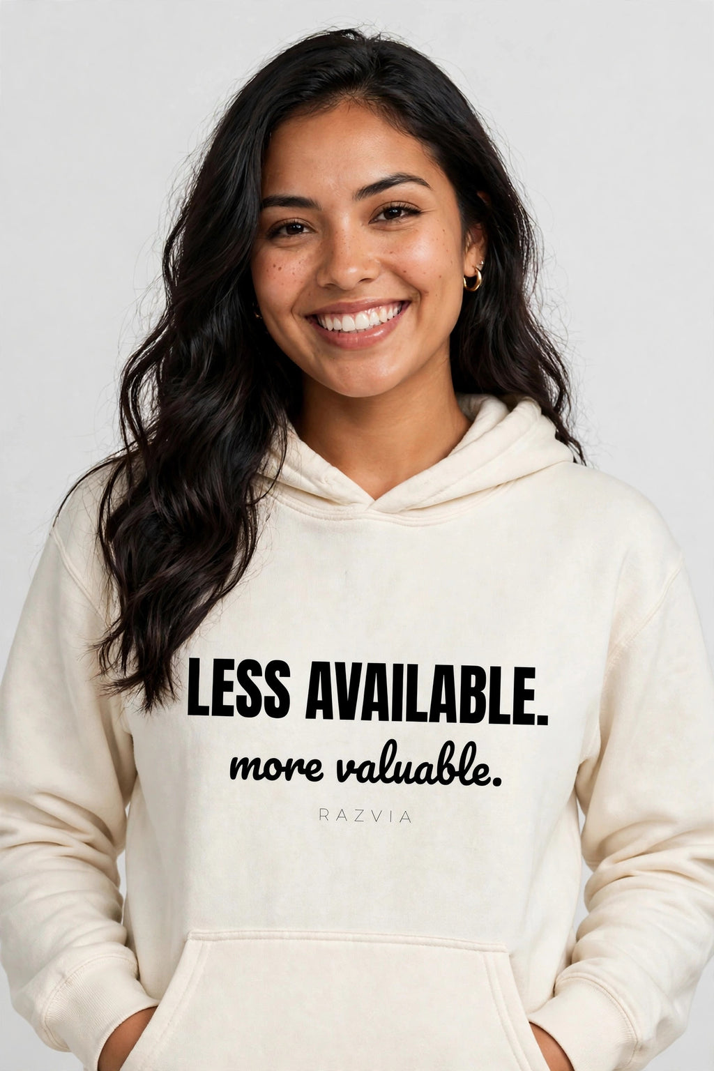 Less Available More Valuable Hoodie | Motivational Streetwear Hoodie Women | Inspirational Quote Hoodie | Gift for Her | Razvia