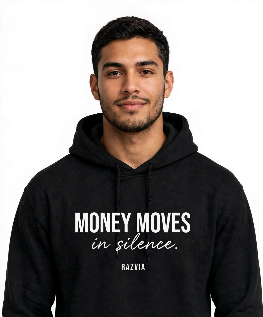 Money Moves In Silence Hoodie | Motivational Streetwear Hoodie for Men | Inspirational Hustle Hoodie | Entrepreneur Gift for Him | Razvia