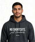 No Shortcuts Just Standards Hoodie | Motivational Streetwear Hoodie Men | Inspirational Quote Hoodie | Gym Gift for Him | Razvia